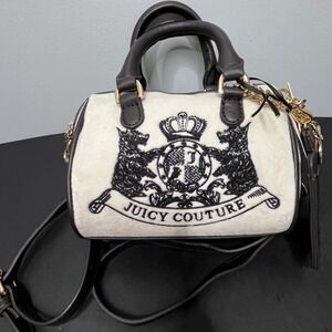 JUICY COUTURE CLASSIC SCOTTIE DOGS MINI SATCHEL/SHOULDER BAG CRYSTAL OFF WHITE
